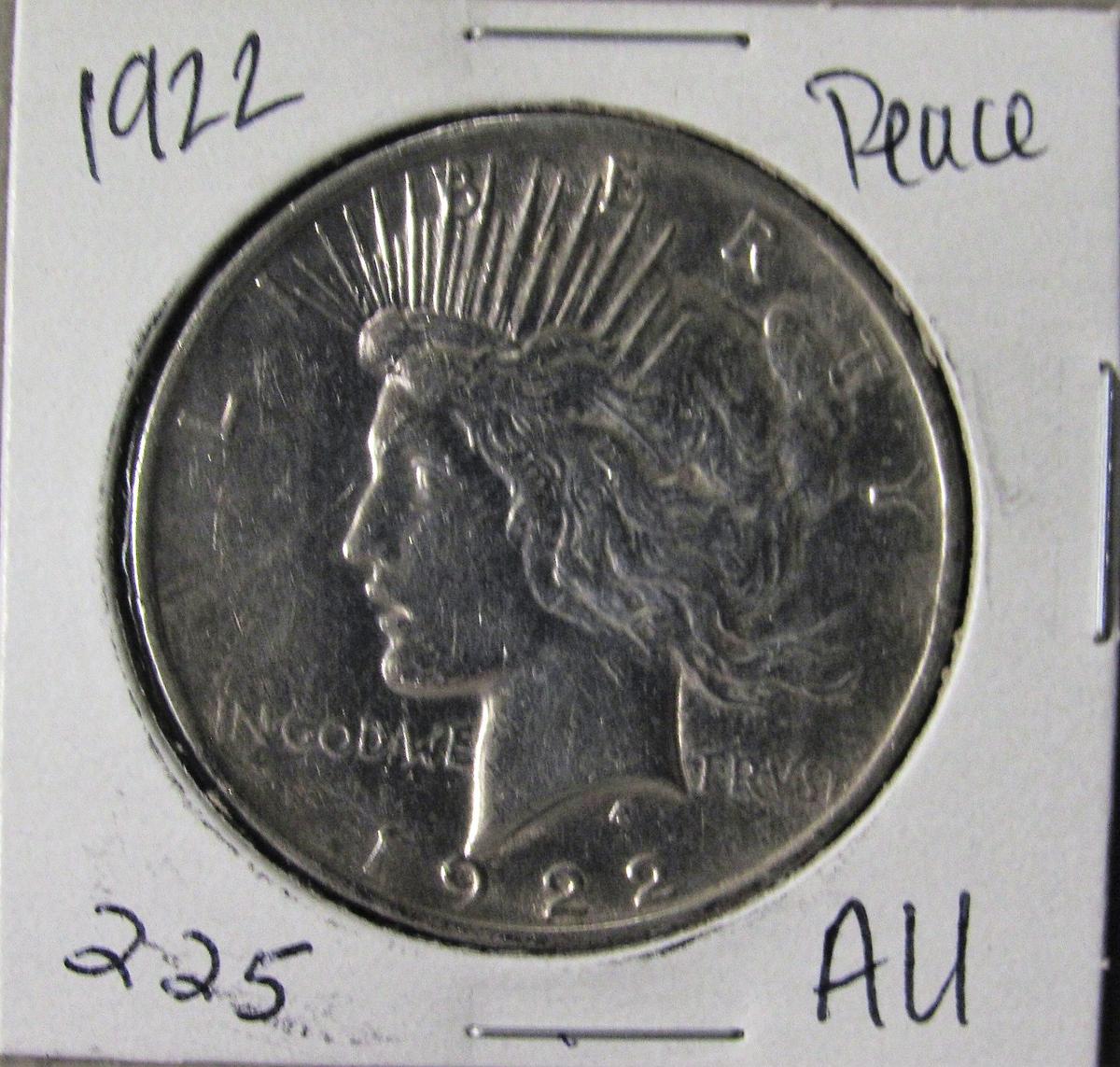 1922 Peace Dollar AU