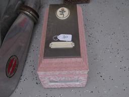 Pink Display Casket - Cement & Stainless- 18½ L X 11" T X 9½" W