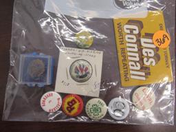 Variety of antique political pins
