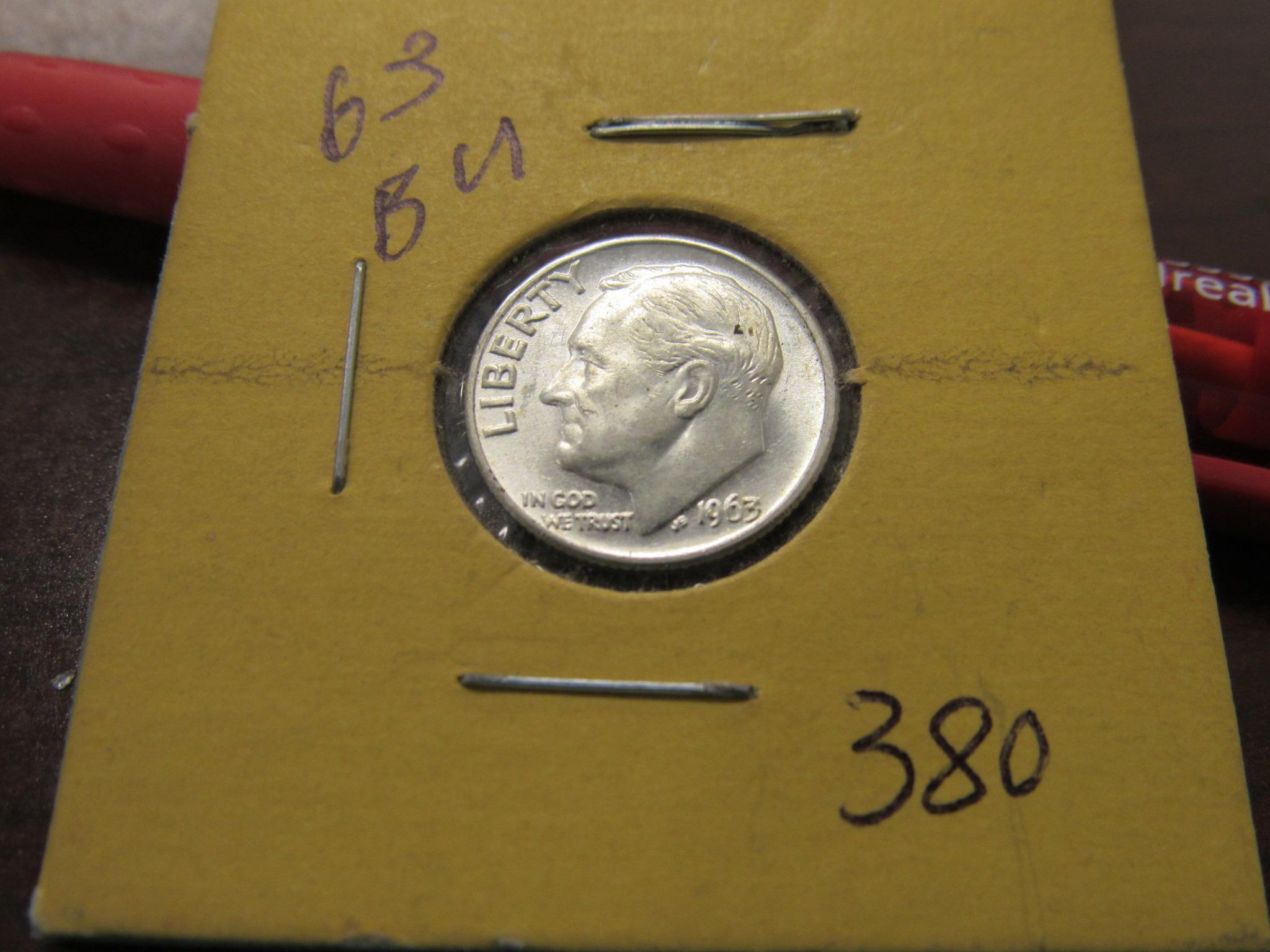 1963 Roosevelt Dime BU