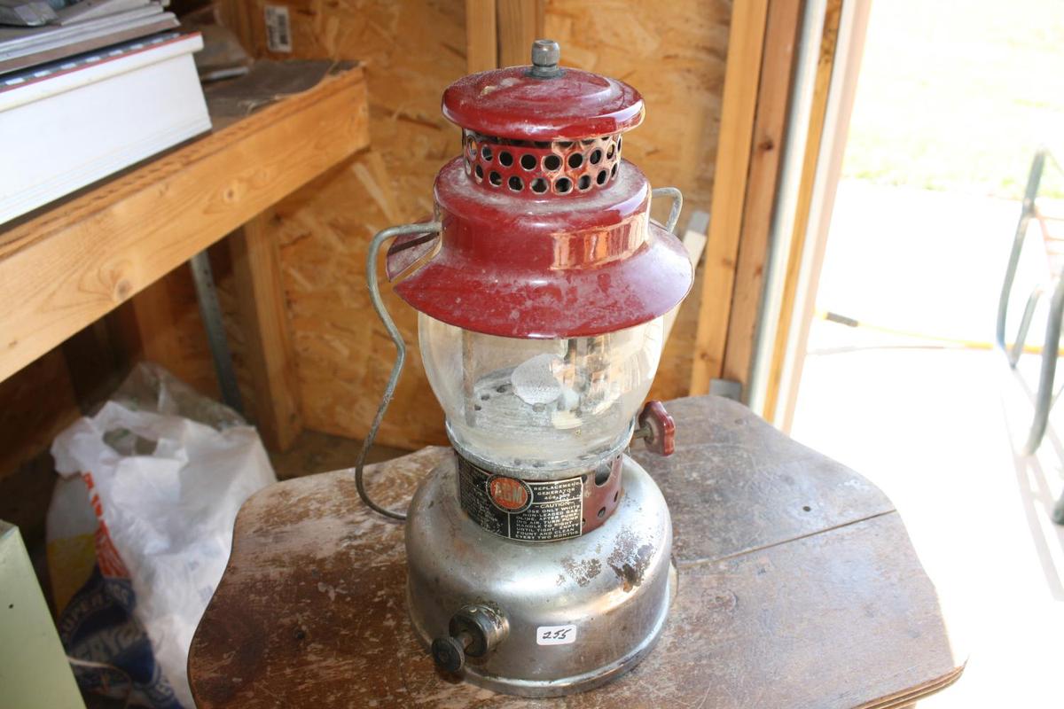 AGM Gas Lantern, Single Mantle, Maroon Enamel