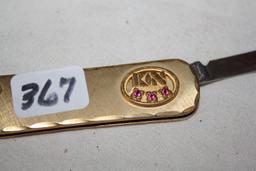 Imperial F. Knife 12K Gold Fill, 3 Rubies