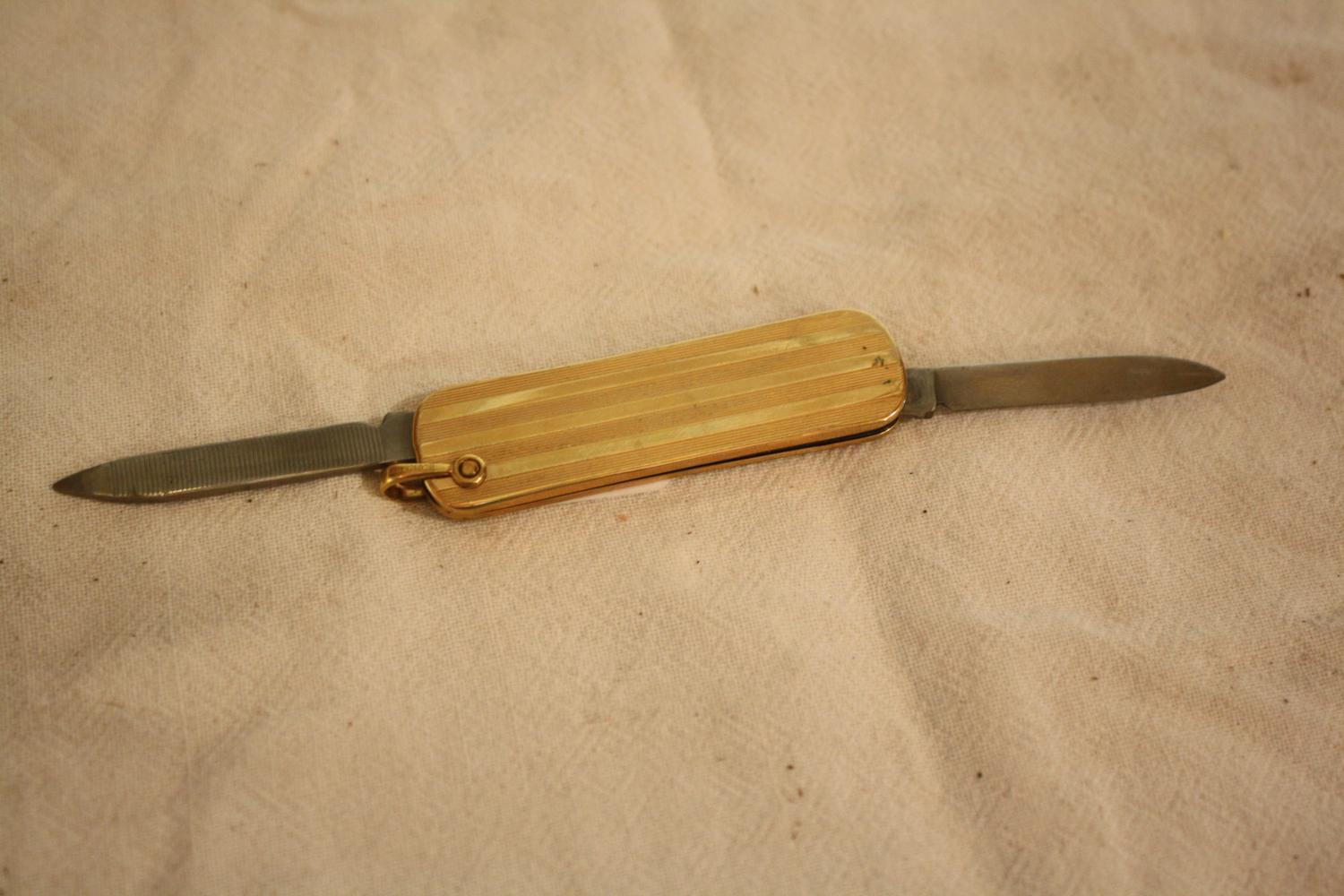 Imperial F. Knife 12K Gold Fill, 3 Rubies