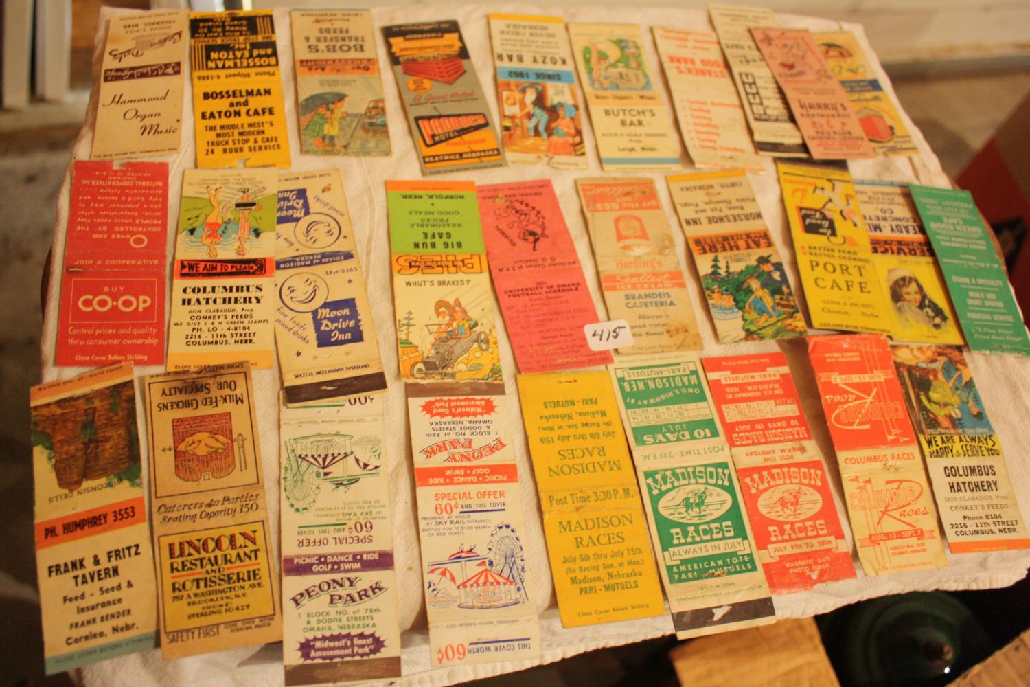 Matchbooks -Madison, Columbus Races, Peony Park, etc