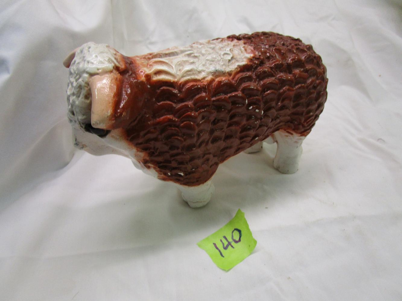 Old Plaster 9" Hereford Bull Bank