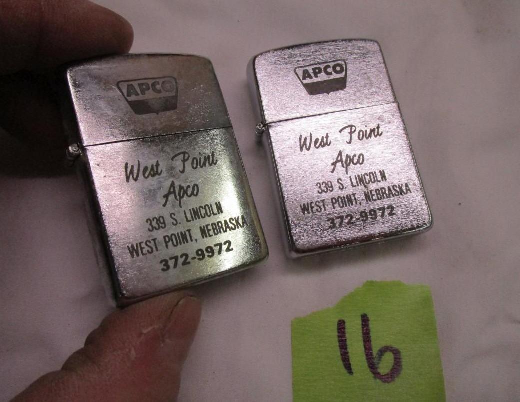 2 Nos APCO Adv. Cigarette Lighters