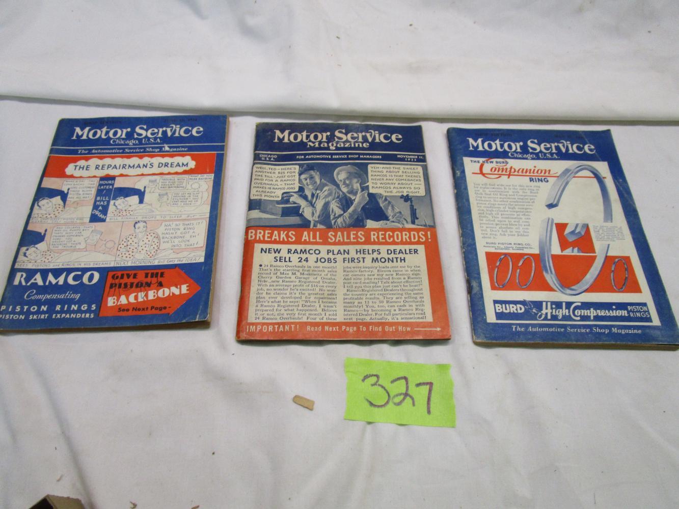 3 Old 1930s Motor Service Magazines