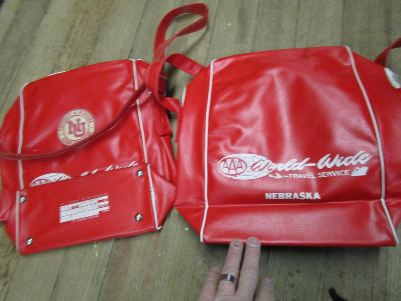 Old 1970s? Go Big Red AAA Travel Service Flight Bag