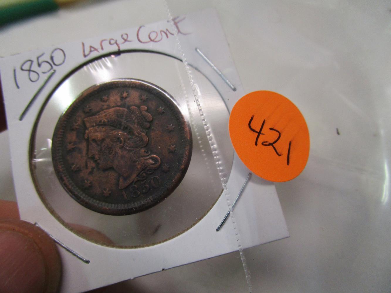 (9) 1850 Large Cents