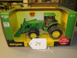 diecast JD "8520" tractor with dual wheels & loader  W/box