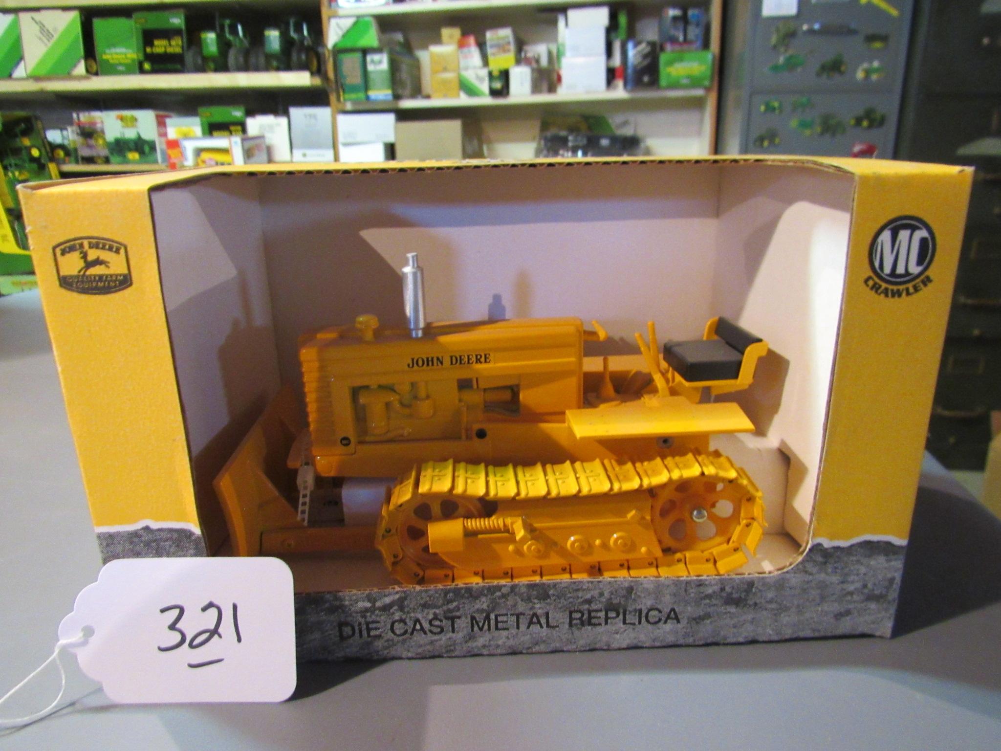 diecast JD yellow "MC" crawler with steel tracks   W/box