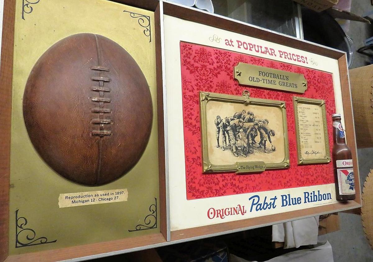 Pabst Blue Ribbon Football Theme Sign