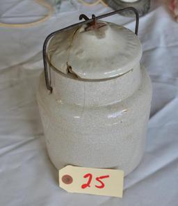 crock mason jar with bail wire and crock lid