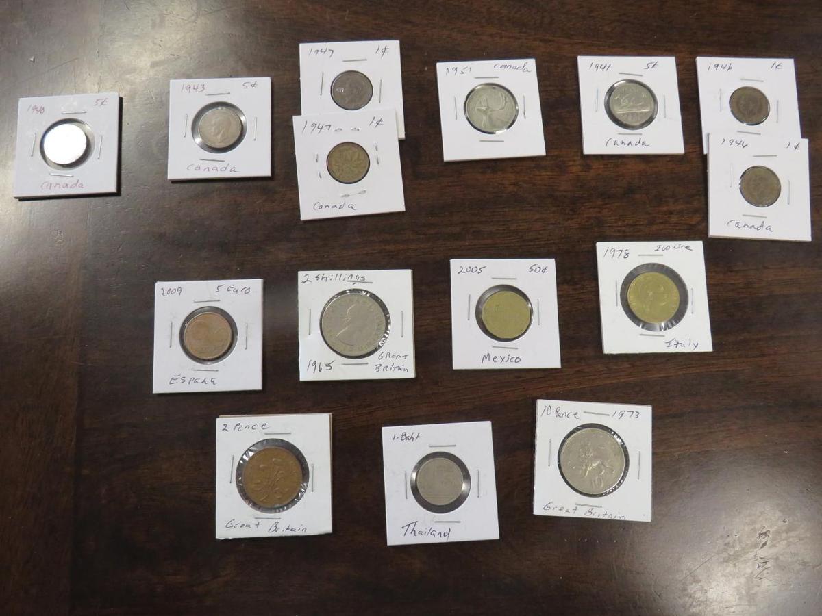 15 Various Foreign Coins