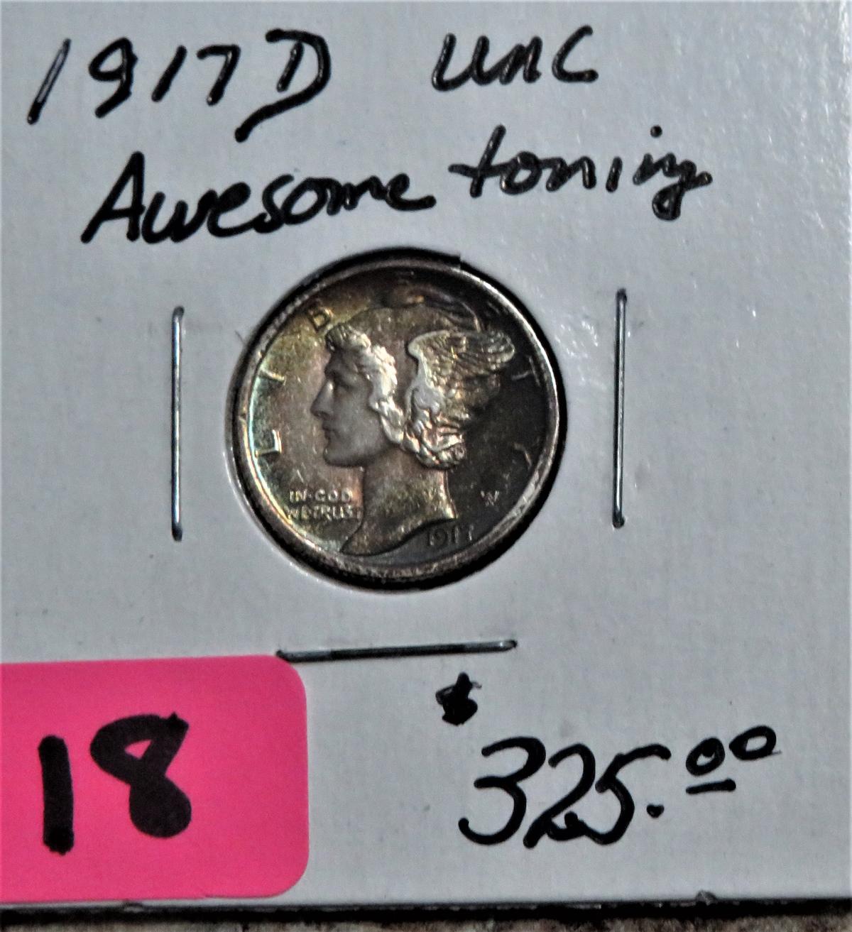 1917-D Mercury Dime