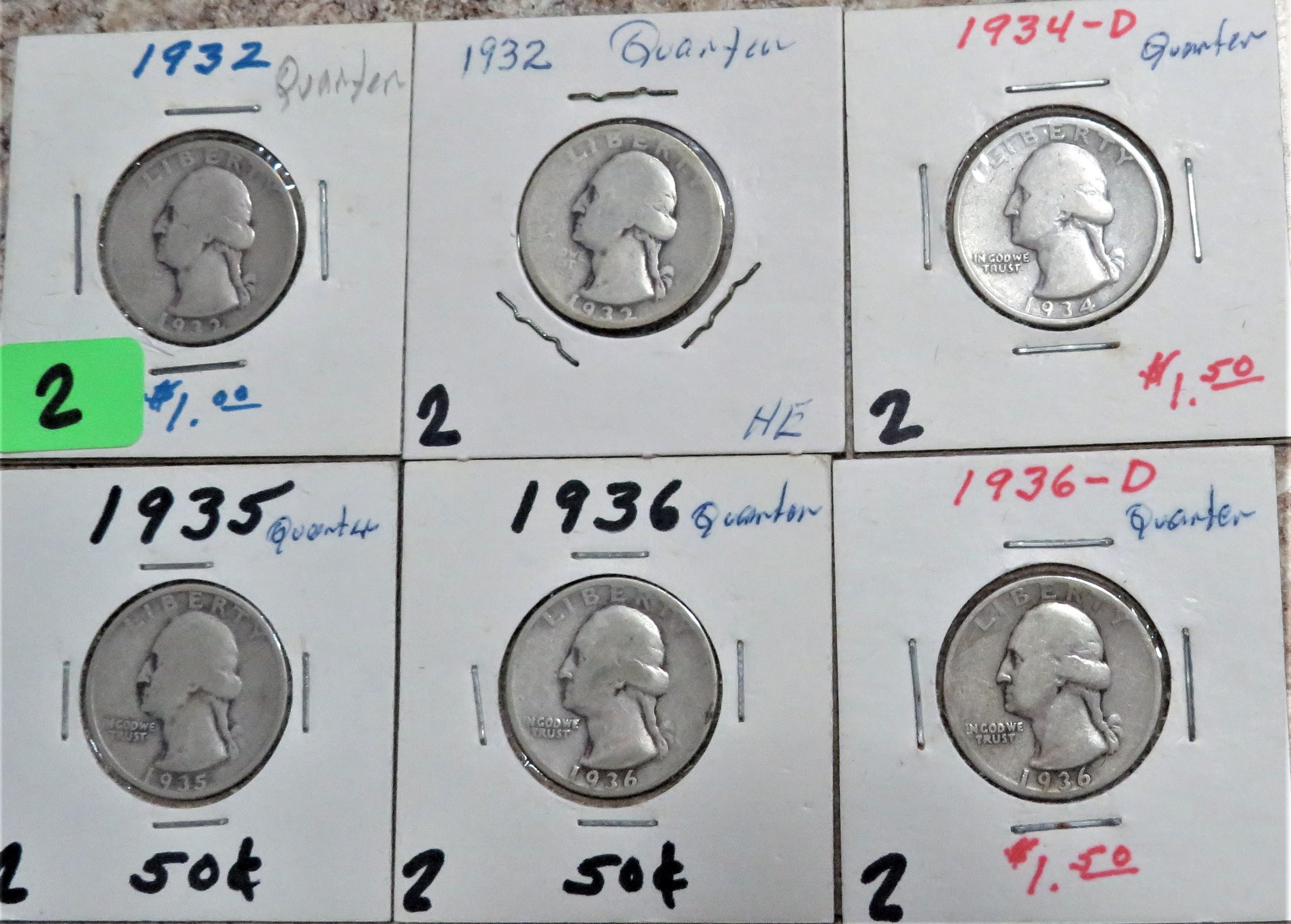 6 Washington Quarters