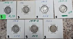 7 Mercury Dimes