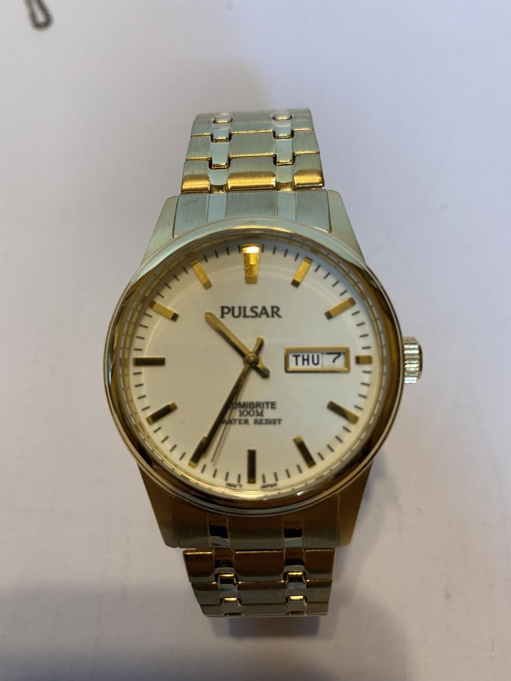 Pulsar Lumabrite 100m Gold Watch