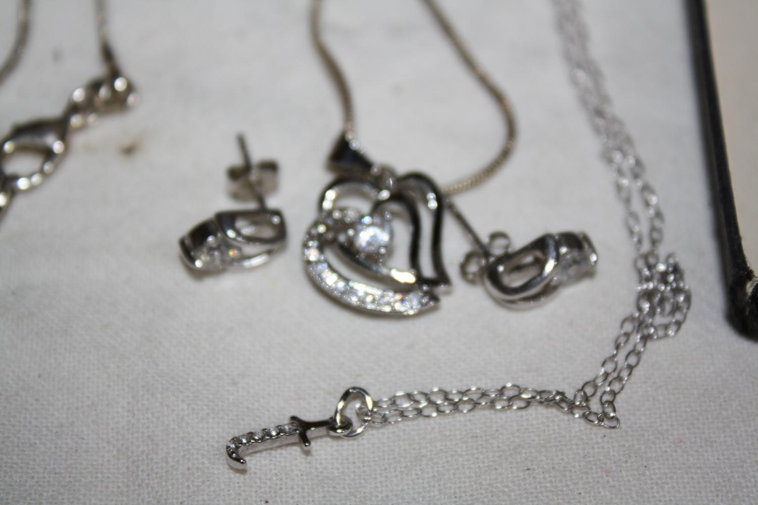 Sterling .925 Earrings, Necklaces, Heart Pendant