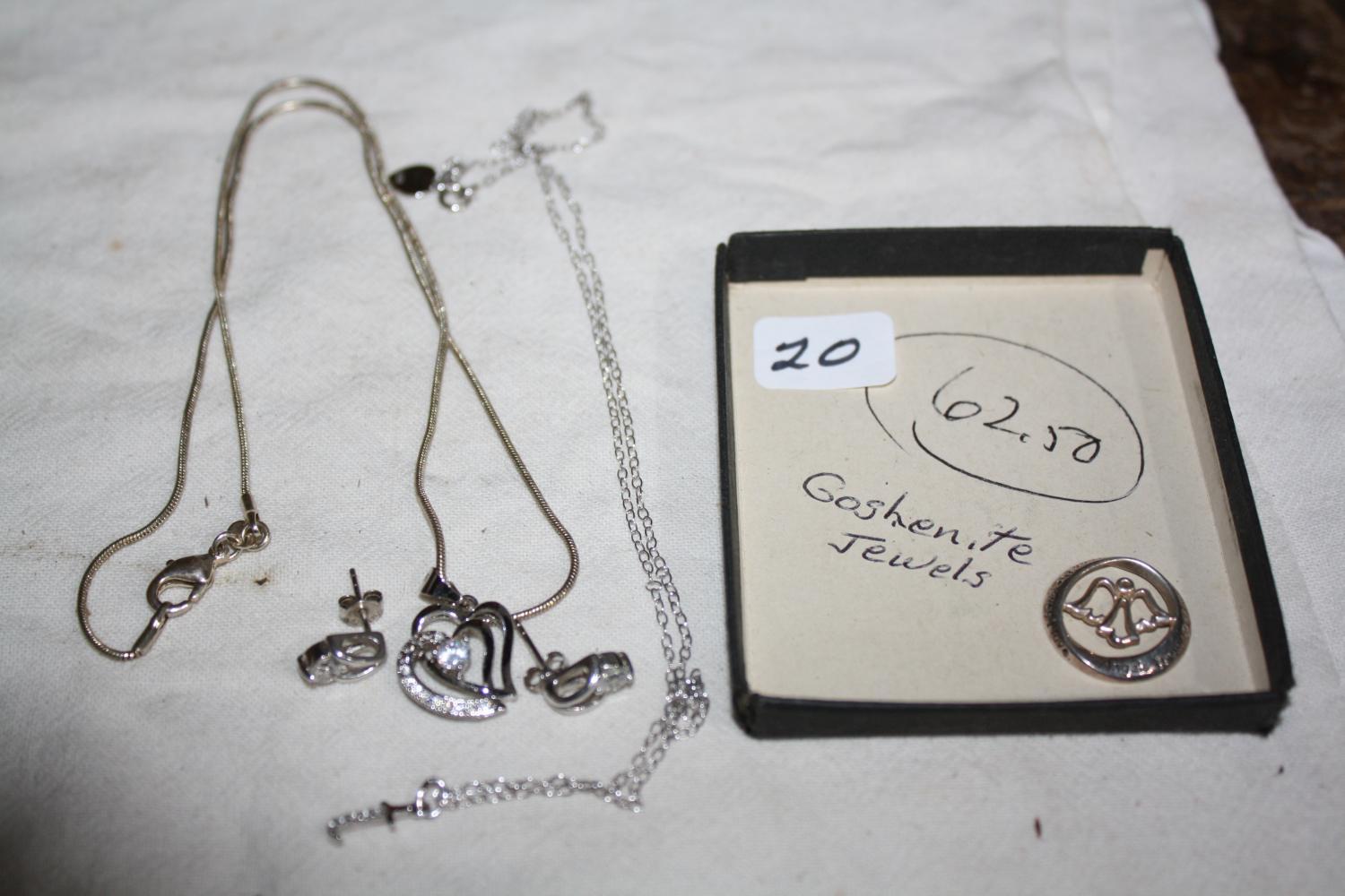 Sterling .925 Earrings, Necklaces, Heart Pendant