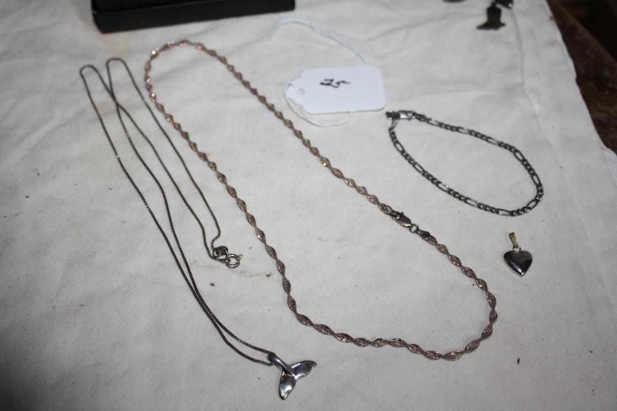 (4) Sterling Silver .925, Necklaces, Pendants, Bracelet