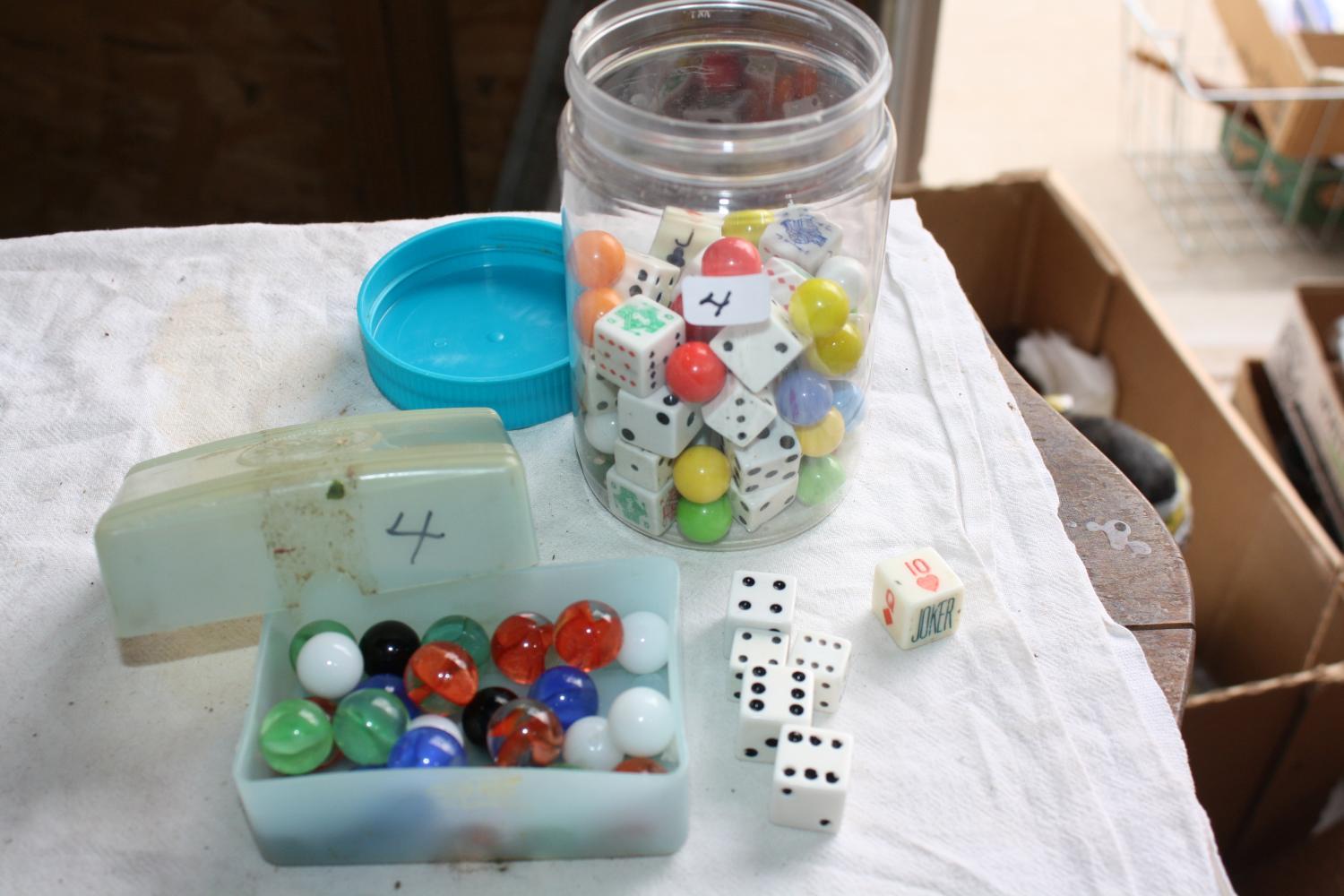 Vintage Dice and Marbles