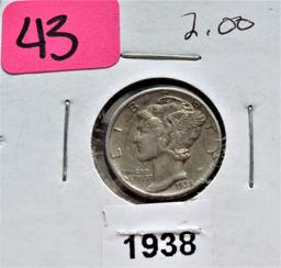 1938 Mercury Dime