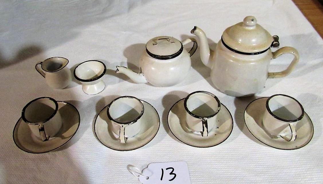 enamel mini coffee/tea set