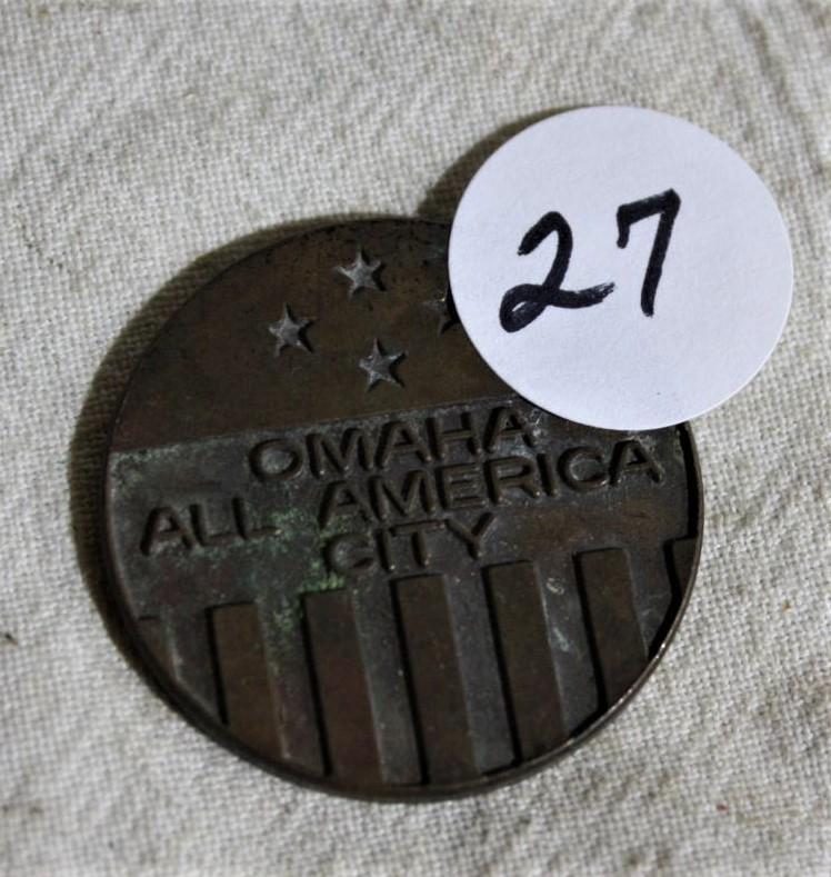 Copper 1958 Omaha All America City Token/Medal