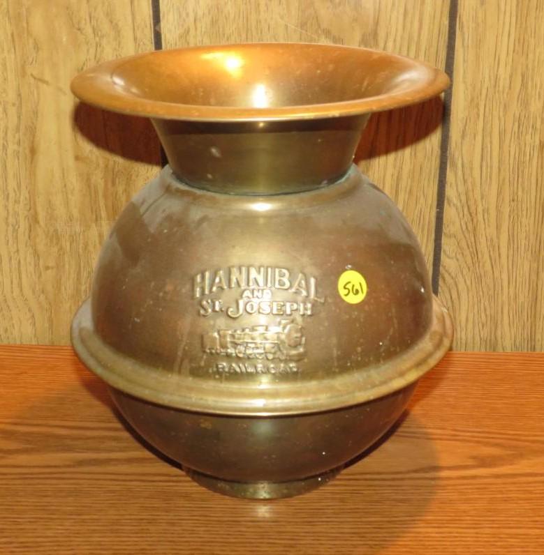 Hannibal & St Joseph brass spitoon