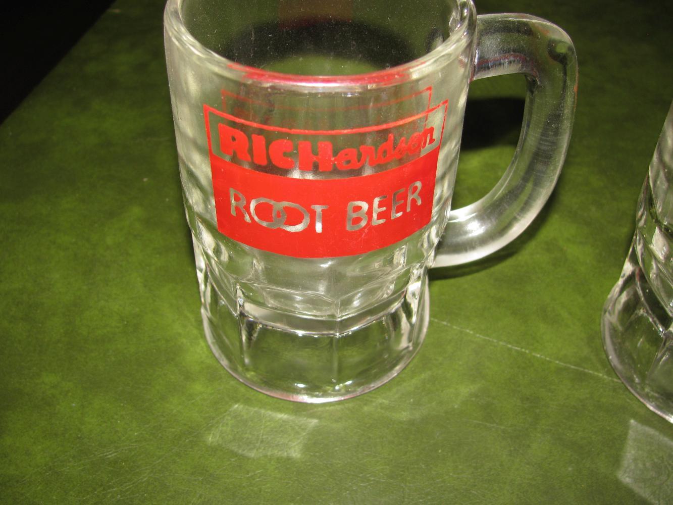 2 Richardson Root Beer Glass Mugs/Dad Glass Mug