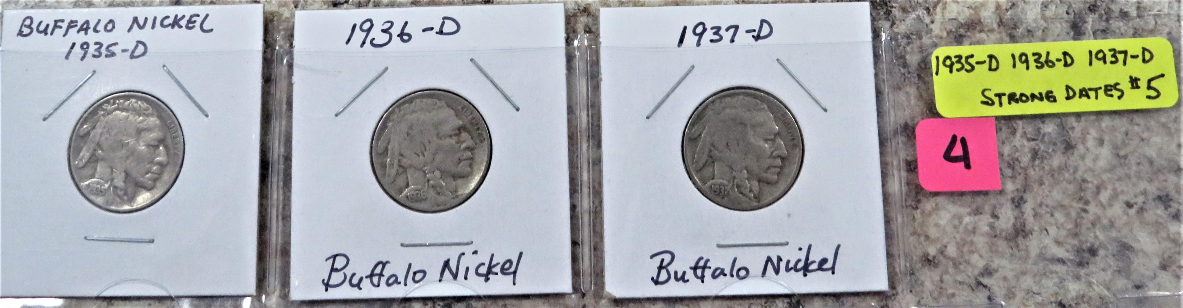 (3) Buffalo Nickels