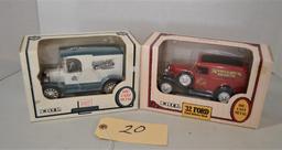 2 Ertl diecast auto banks W/box