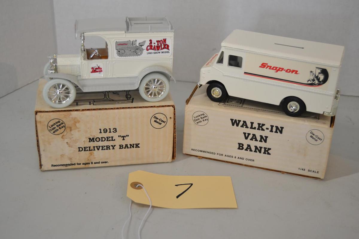 2 Ertl diecast auto banks W/boxes