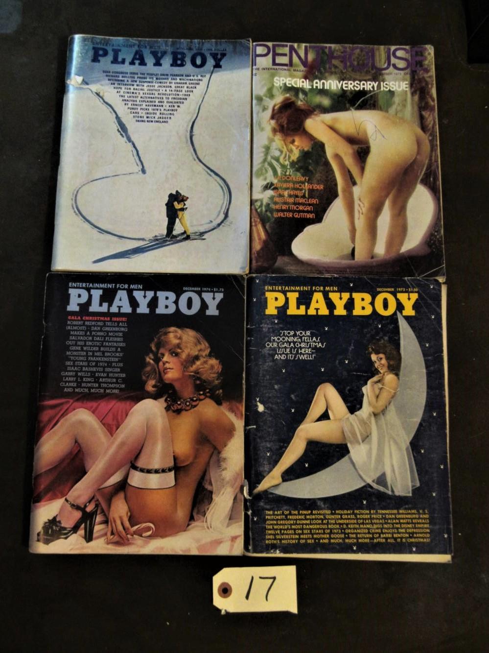 Playboy Nov 69, Dec 73, Dec 74, Penthouse Sep 73