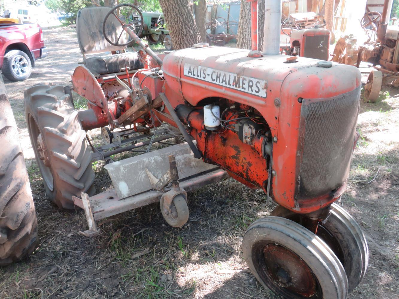 Allis Chalmers C Tractor with 5' Sunmaster  Belly Mower