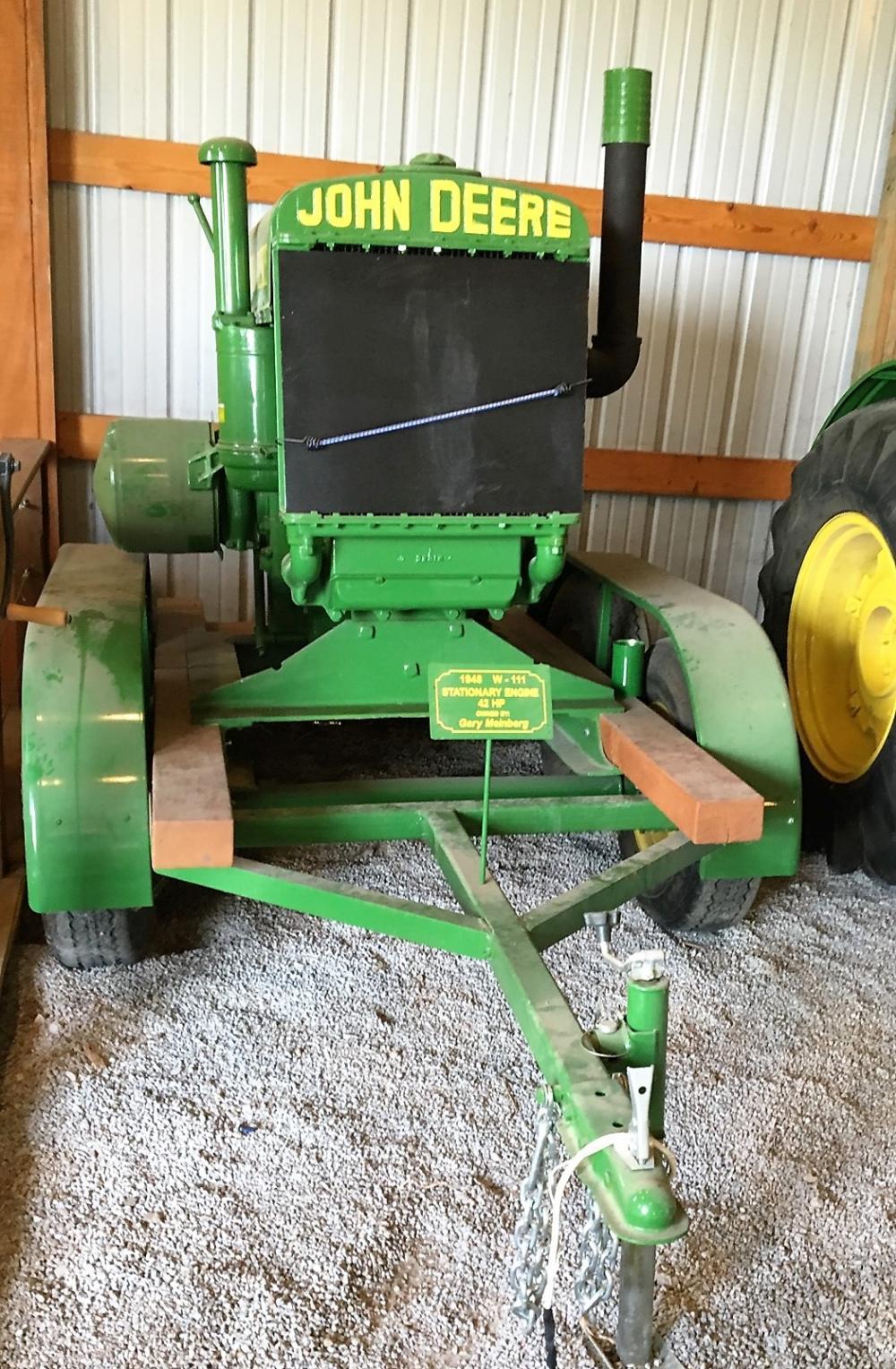 JOHN DEERE 1940 TYPE W 111 STATIONARY MOTOR ON CART