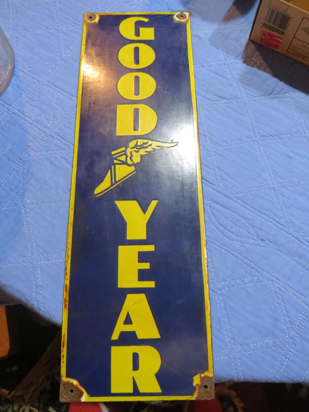 goodyear heavy porcelain sign