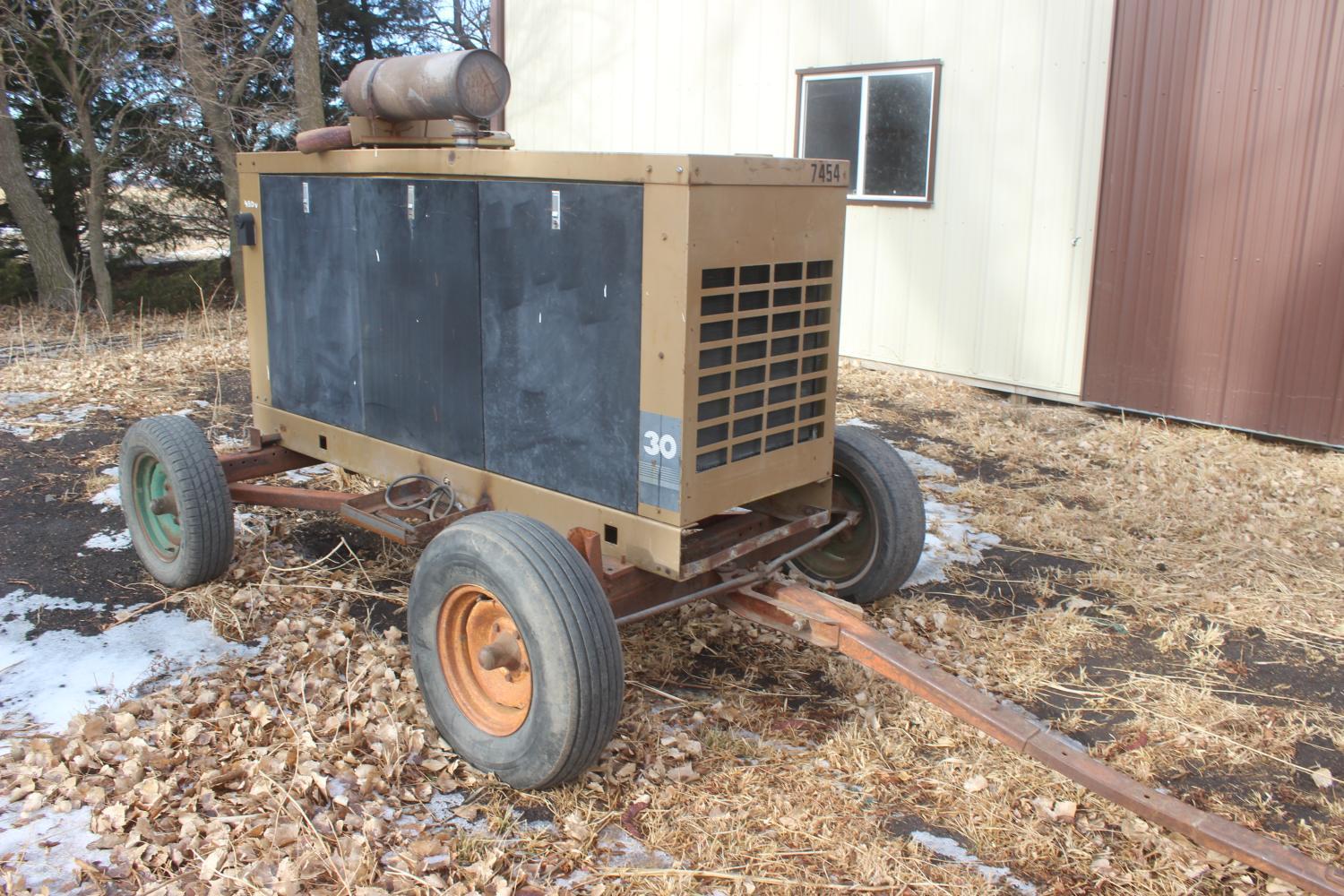 Fast Response II Kohler 30 Propane Gas Generator, Ford Engine, 120/240 Volt, On Trailer.