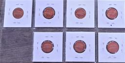 Set of all 7 Varieties of 1982 Lincoln Cent