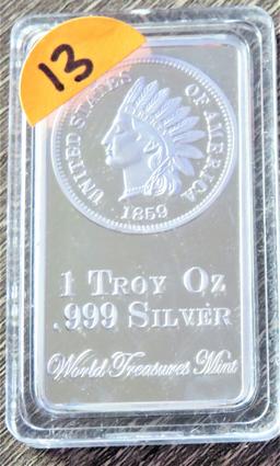 (2012) 1 Troy oz .999 Silver Bar