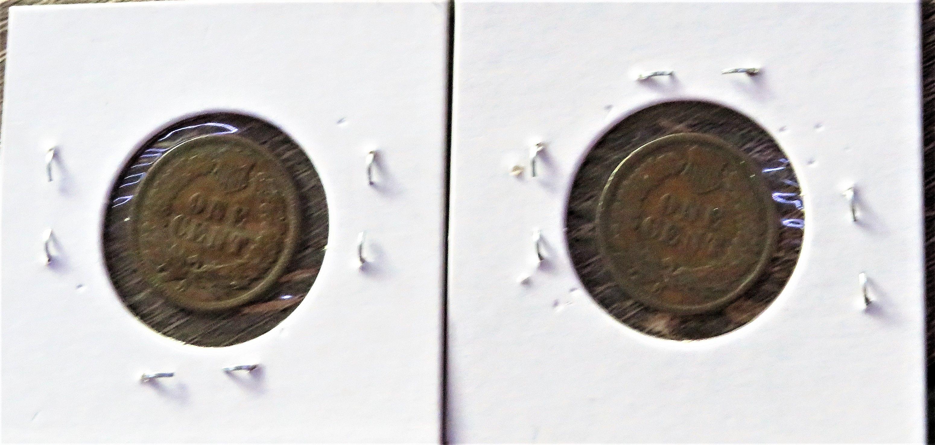 (2) 1896 Indian Cents