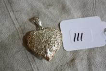925 Sterling Filigree Puffy Heart Bauble