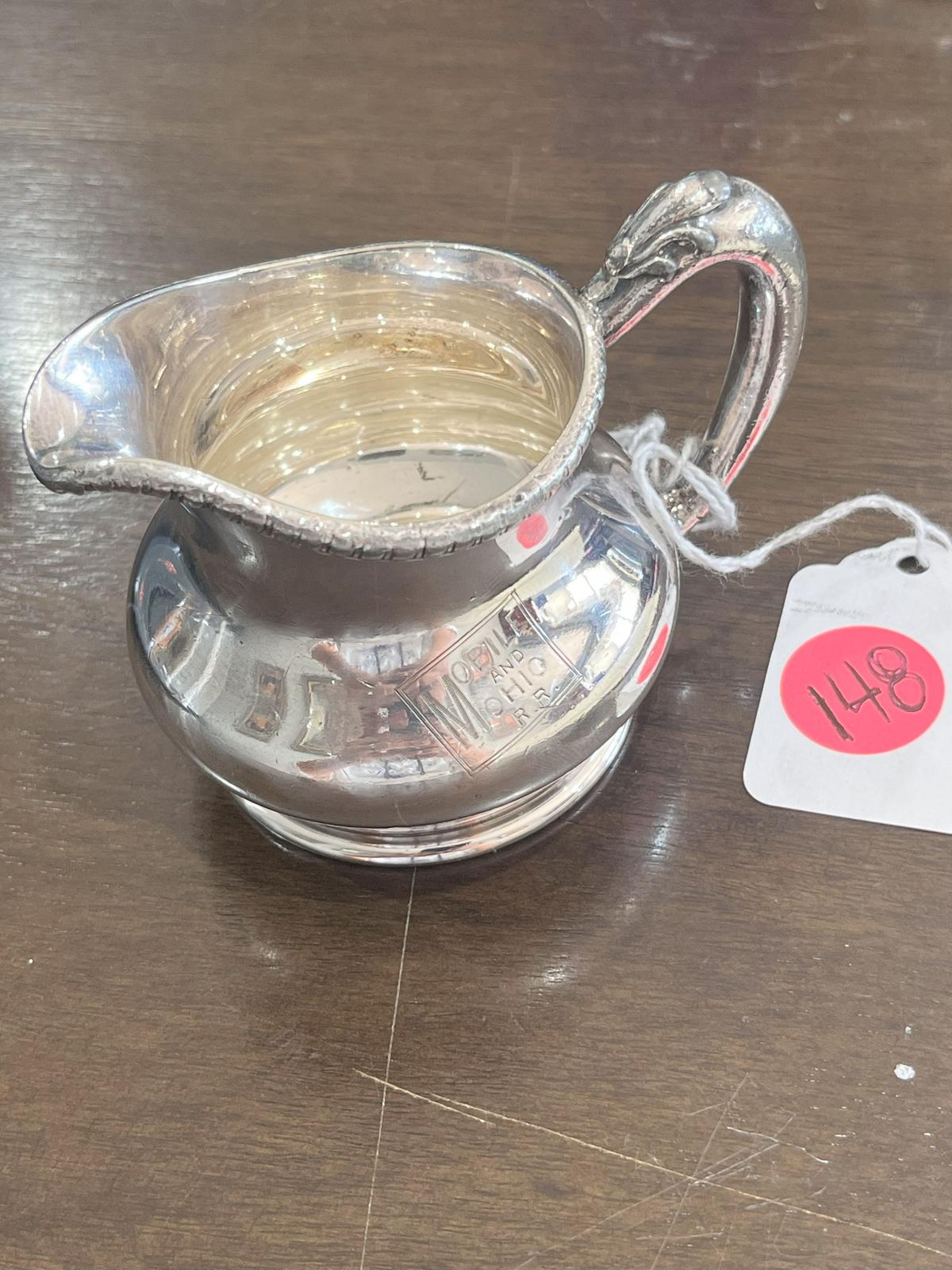 Mobile and Ohio R.R. Wallace Bros Nickel Silver Creamer