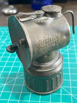 Just rite Brass Miners Lamp Pat. May 1912 - Nice