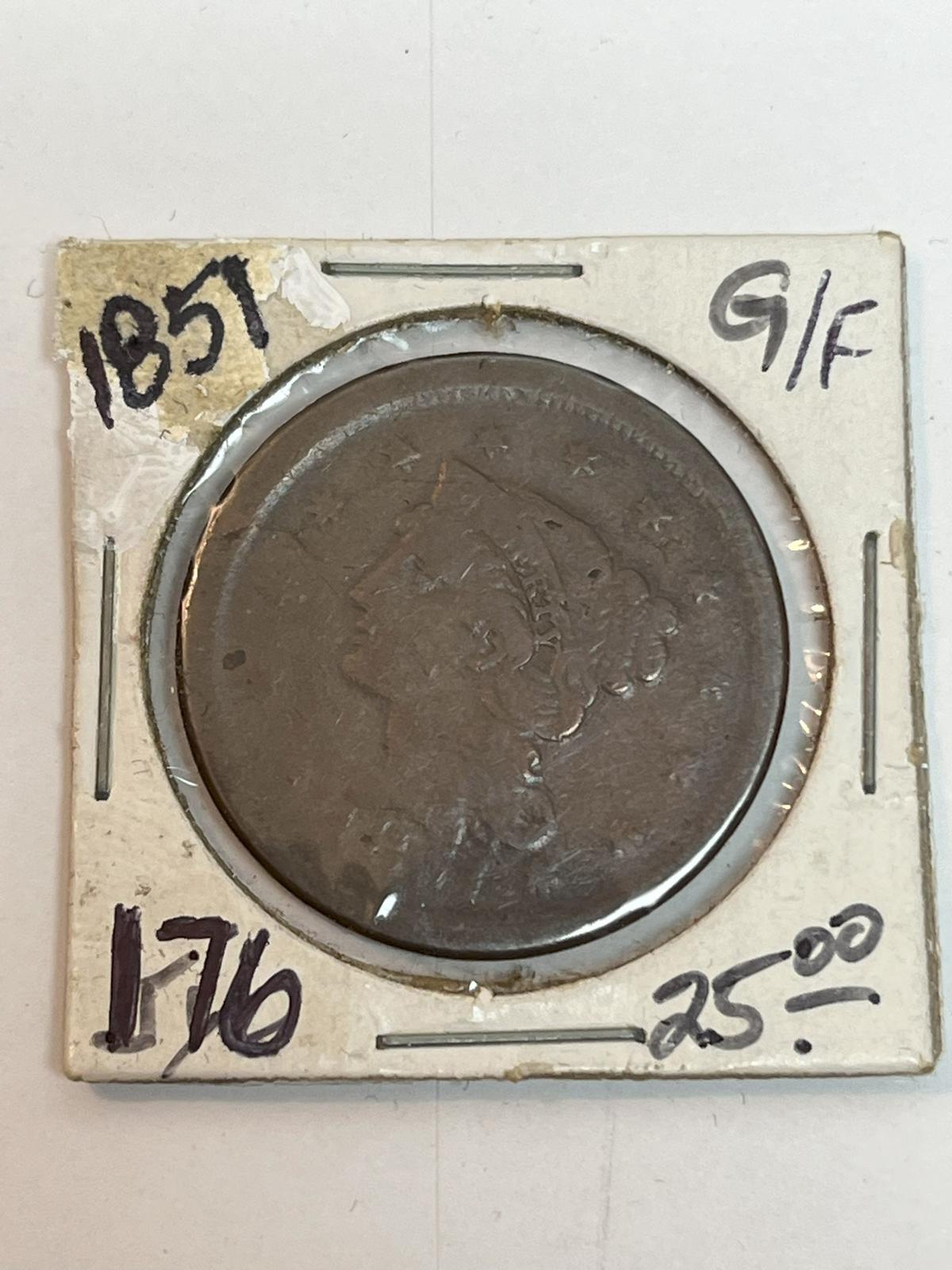1851 Large Cent G/F