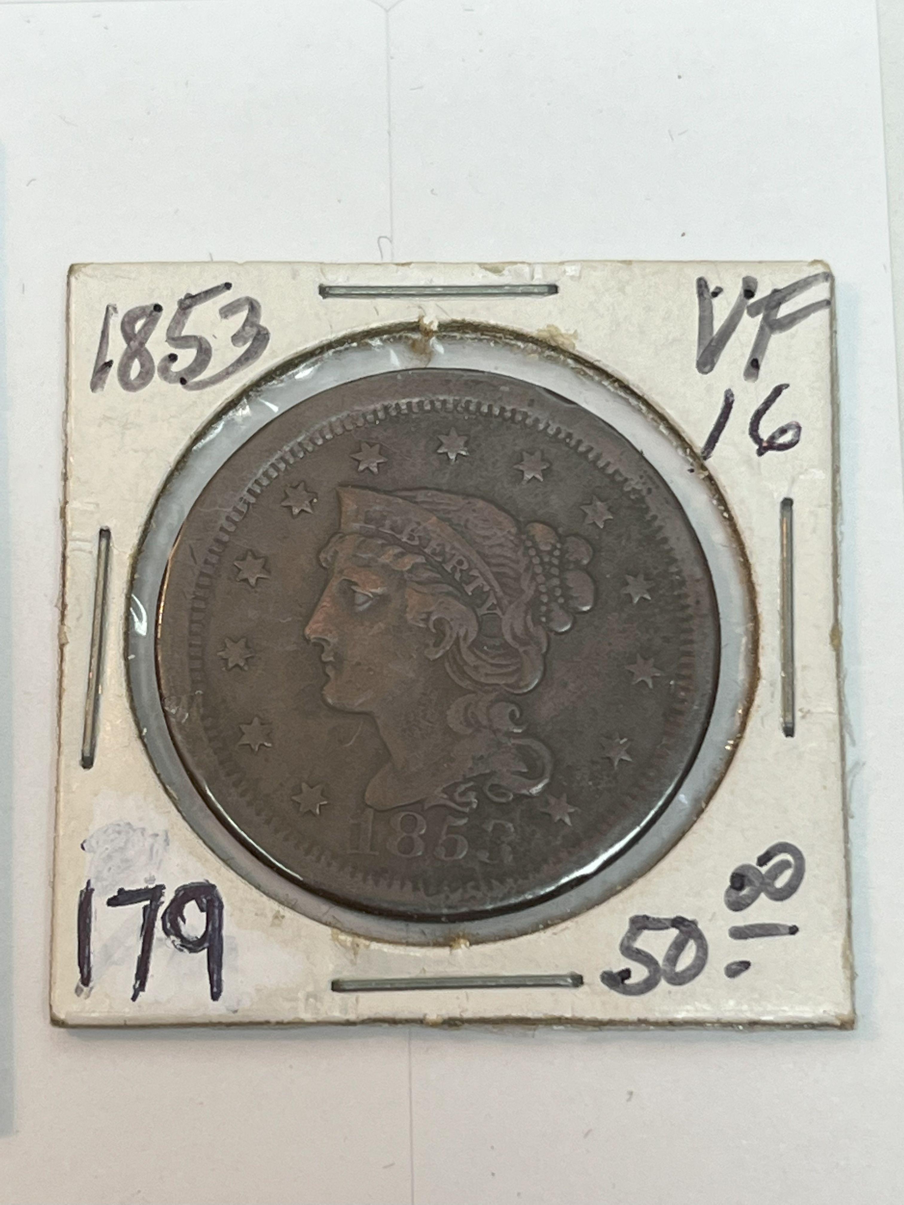 1853 Large Cent - VF16