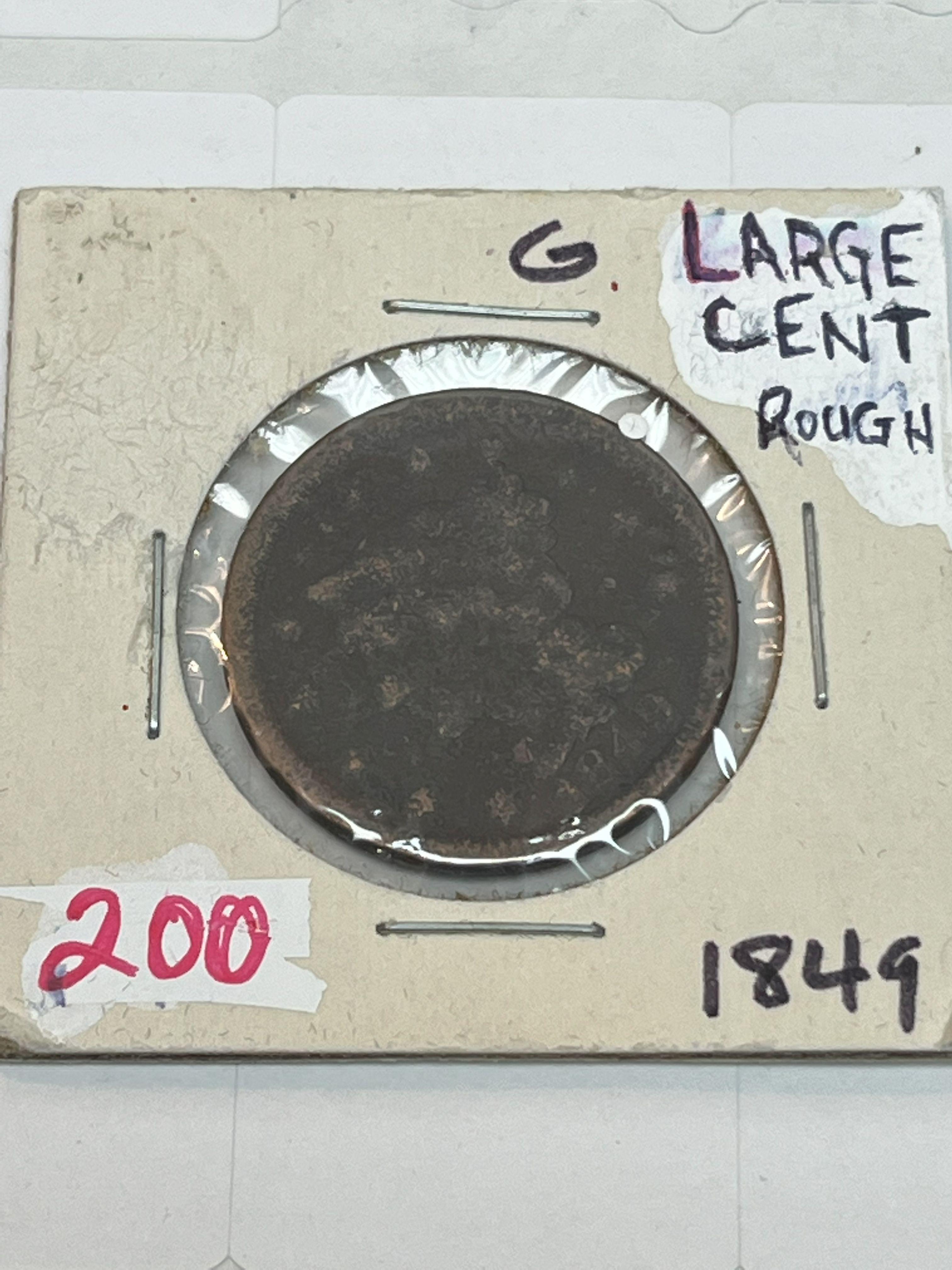 1849 Large Cent Readable Date - Rough