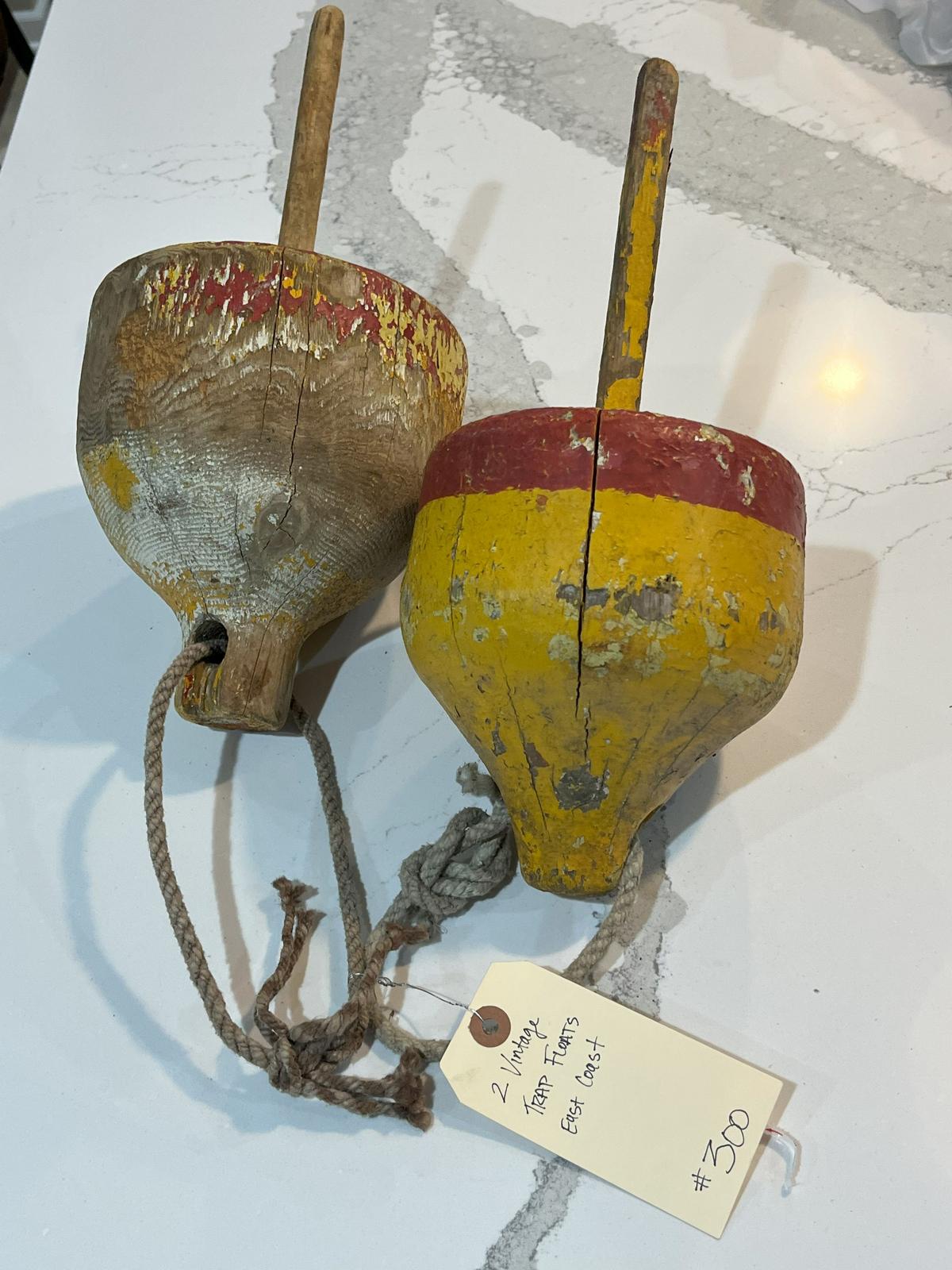 2 Antique Ocean Crab Trap Floats