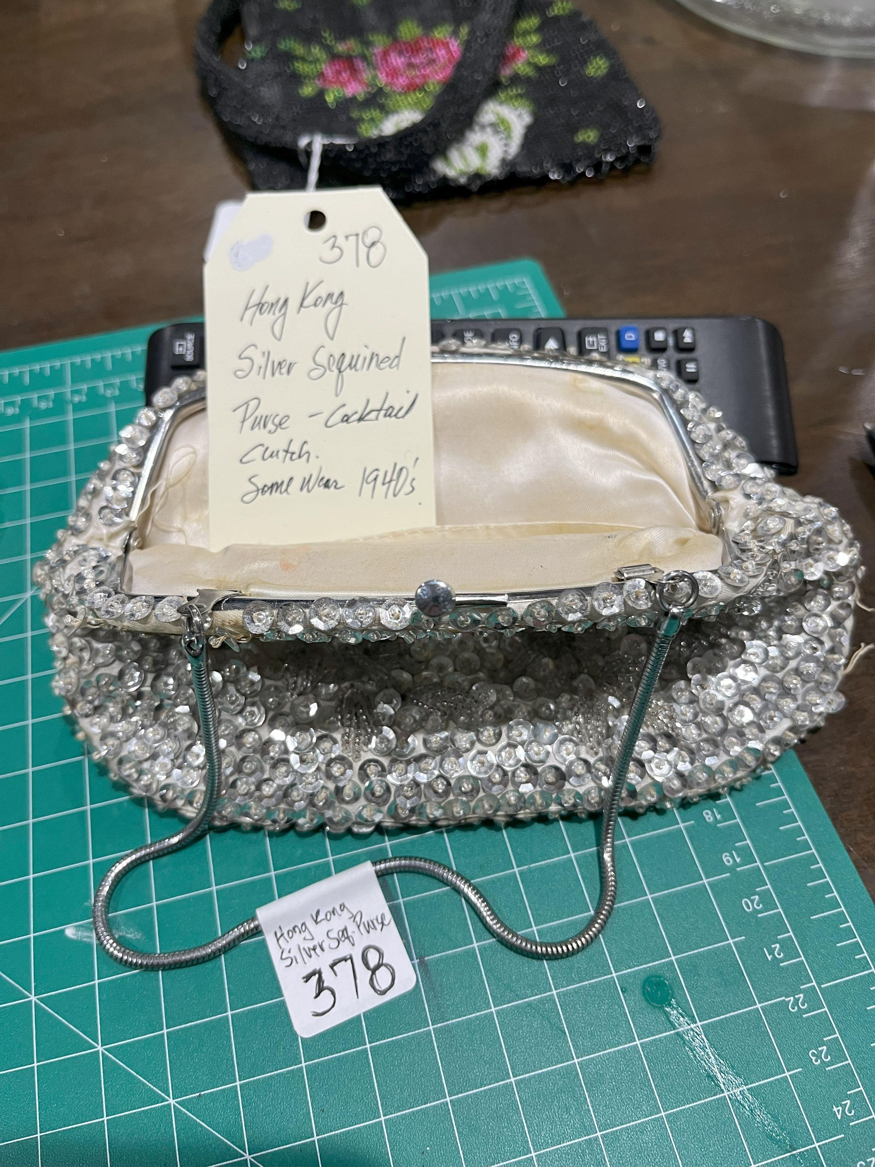 1940's Hong Kong Made Silver Seq Purse